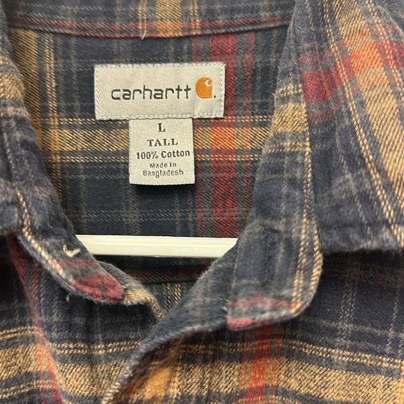 Men’s long sleeve button-down, Carhart shirt size large tall - Picture 2 of 8